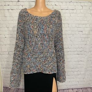 Broadway 38 size XL nwt multi color sweater Colorful big sleeve cozy sweater